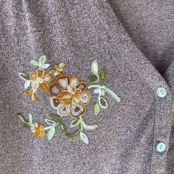 Anthropologie Fig & Flower Heather Pink Embroidered Tie Waist Cardigan S… - Picture 6 of 9